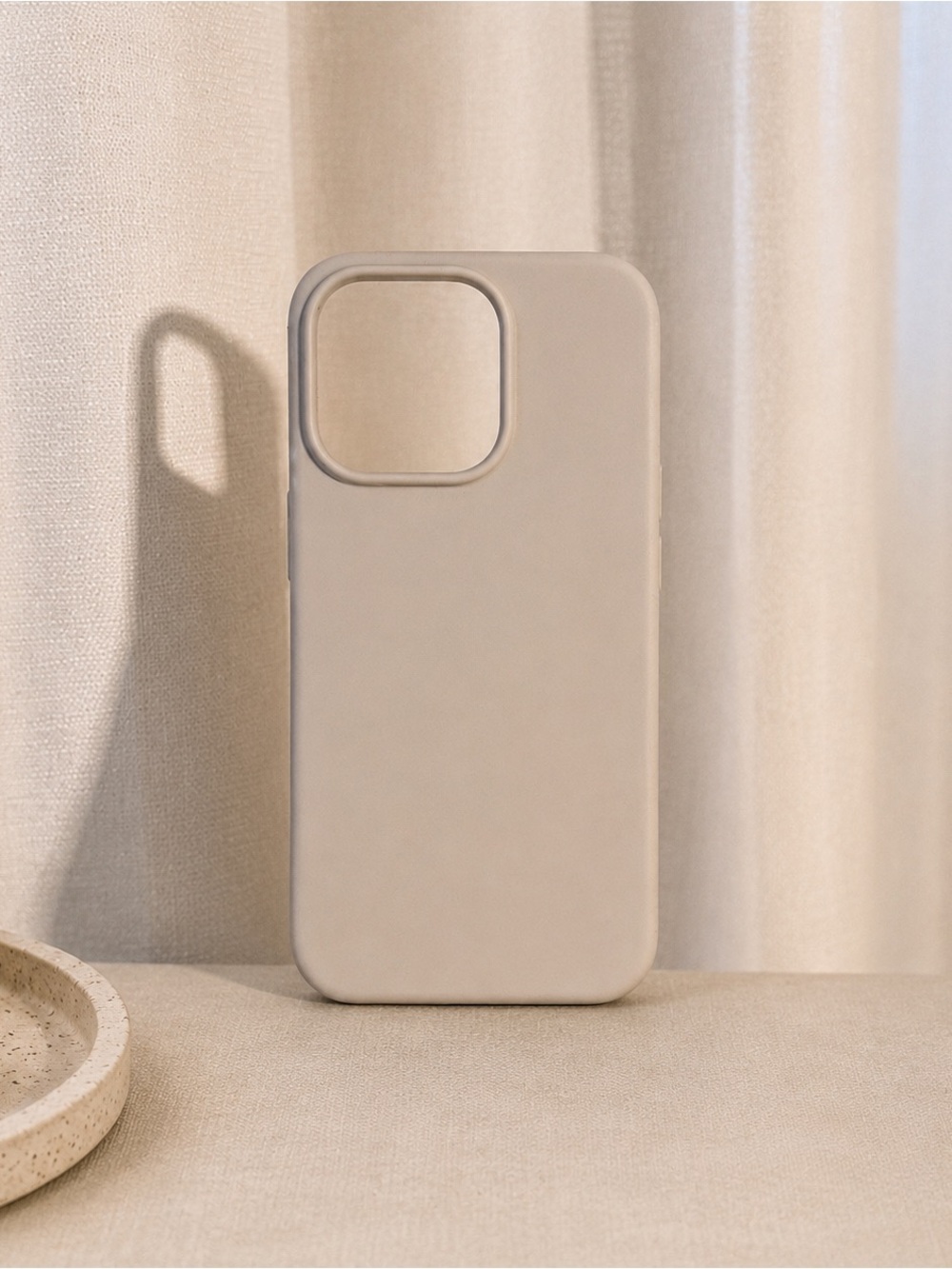 Neutral Beige Silicone Phone Case - Unbranded